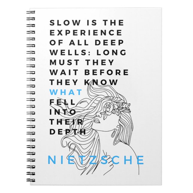 Deep Soul philosophy quote Nietzsche  Notebook (Front)