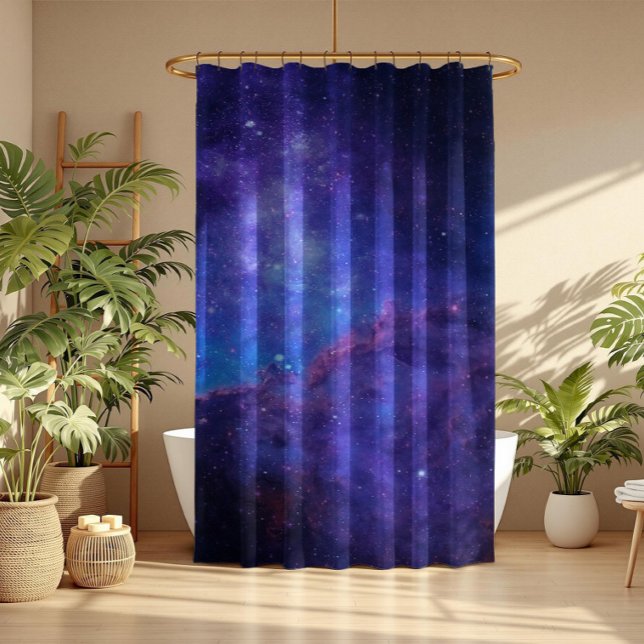 Deep Space Abstract Background In Purple And Blue Shower Curtain (Creator Uploaded)