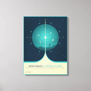 Deep Space Atomic Clock Poster, Blue Version. Canvas Print