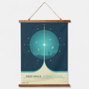 Deep Space Atomic Clock Poster, Blue Version. Hanging Tapestry