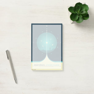 Deep Space Atomic Clock Poster, Blue Version. Post-it Notes