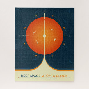 Deep Space Atomic Clock Poster, Orange Version. Jigsaw Puzzle