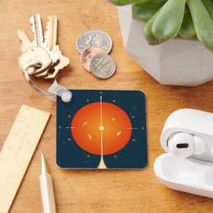 Deep Space Atomic Clock Poster, Orange Version. Key Ring