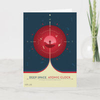 Deep Space Atomic Clock Poster, Red Version.