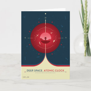 Deep Space Atomic Clock Poster, Red Version. Card