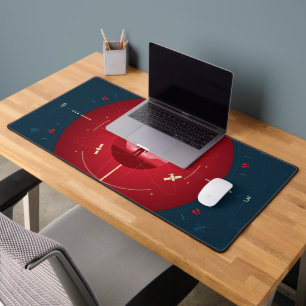 Deep Space Atomic Clock Poster, Red Version. Desk Mat
