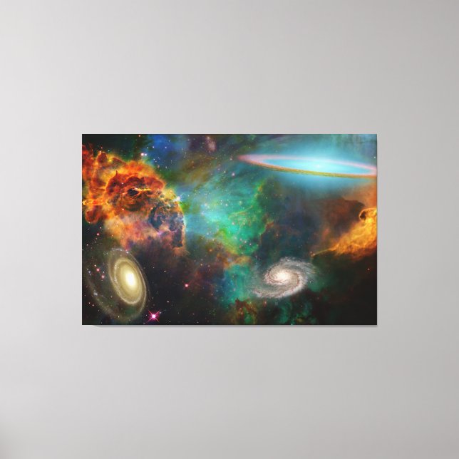 Deep Space Beautiful Colours Space Rays Canvas Art (Front)