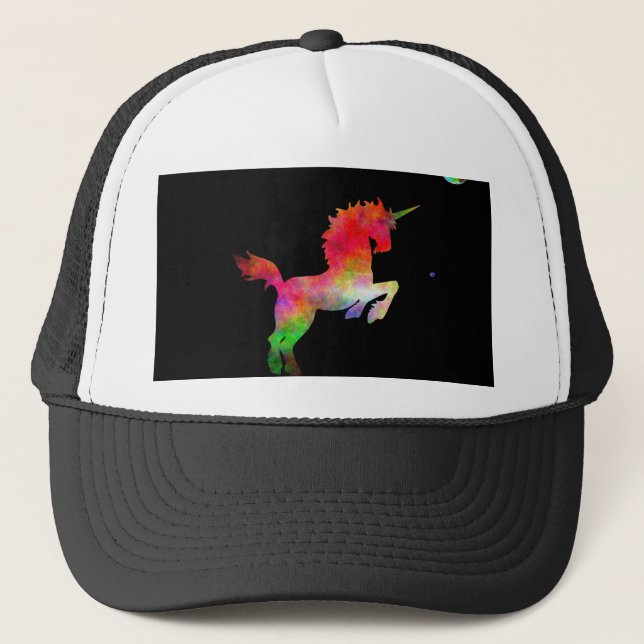 Deep Space Multi-hued Unicorn Trucker Hat (Front)