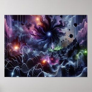 Deep Space Radio Energy Waves Sci-fi Poster