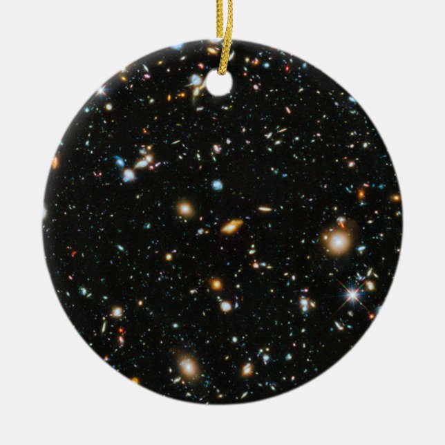 Deep Space Stars and Galaxies Ceramic Tree Decoration (Front)