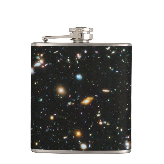 Deep Space Stars and Galaxies Hip Flask (Front)