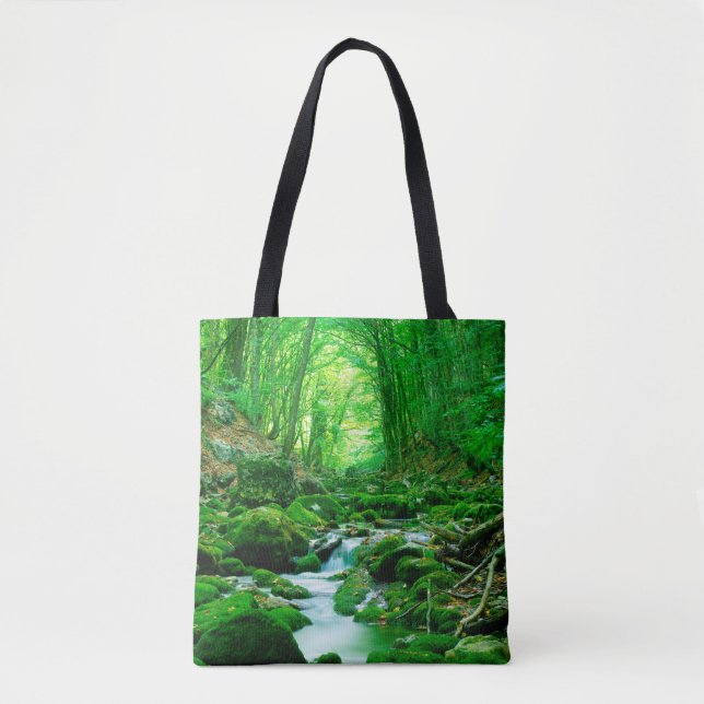 Deep summer woodforest,backwoods,deep,depth,flow,l tote bag (Front)