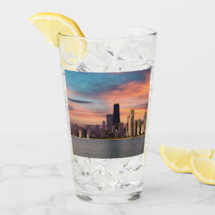 Deep Sunset Chicago Glass