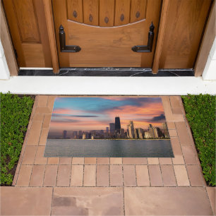 Deep Sunset over Chicago Doormat