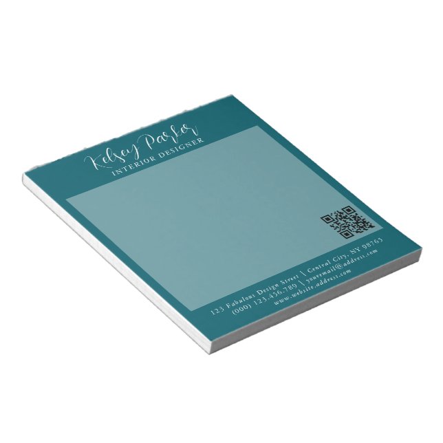 Deep Teal Customisable Notepad (Angled)
