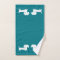 Deep Teal Dachshund 3- piece Bath Towel Set Cloth