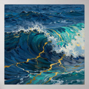 Deep Teal Majesty Poster