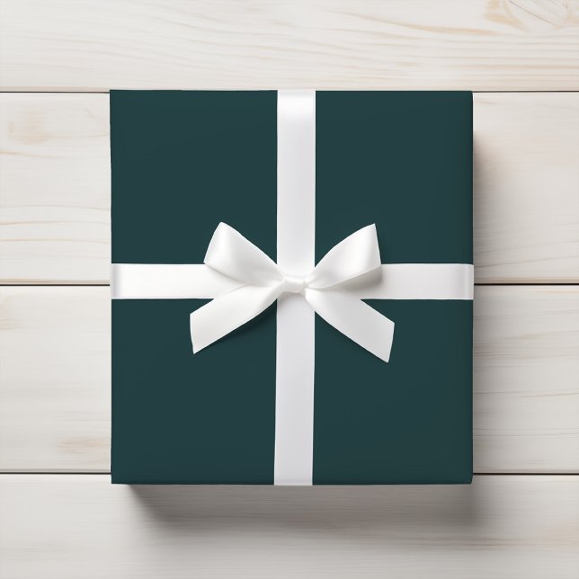 Deep Teal Ocean Green Solid Wrapping Paper (Creator Uploaded)