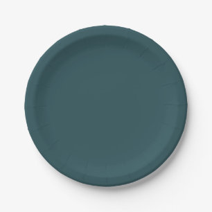 Deep Teal Solid Colour Paper Plate