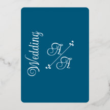 Deep Teal Solid Colour Silver Foil 