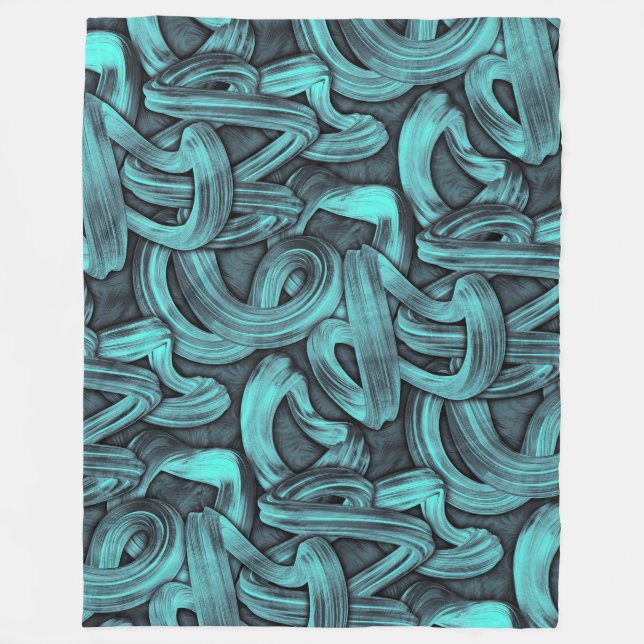 deep thought - black and teal : fleece blanket (Front)