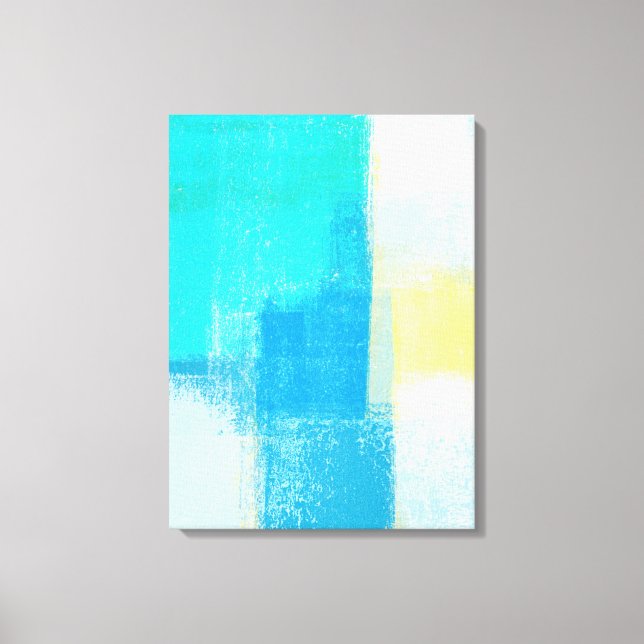 'Deep' Turquoise Abstract Art Canvas Print (Front)