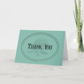 Deep Turquoise Bridal Shower Thank You Card