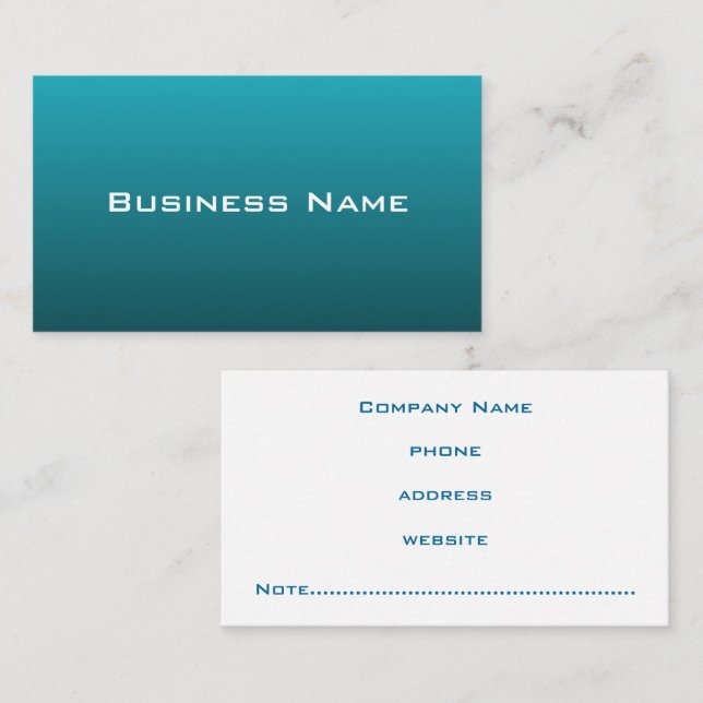 Deep Turquoise Business Card (Front/Back)