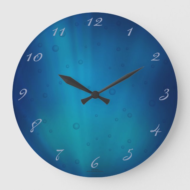 Deep Underwater Glow Blue Clock (Front)
