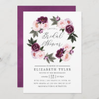 Deep Velvet Floral Wedding Bridal Shower
