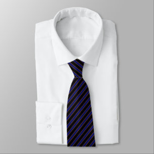 Deep Vintage Striped Blue Pattern Neck Tie