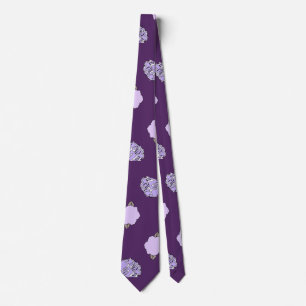 Deep Violet Floral Office Tie 