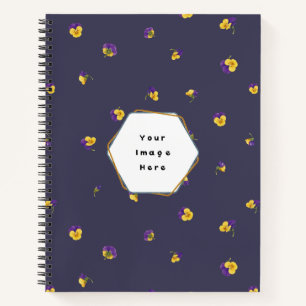 Deep Violet Purple Yellow Viola Floral Pattern Notebook