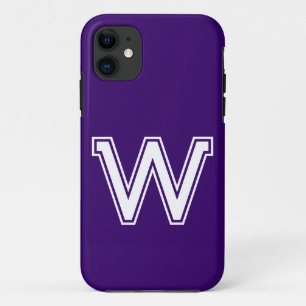 Deep Violet Solid Colour   Minimalist Monogram Case-Mate iPhone Case