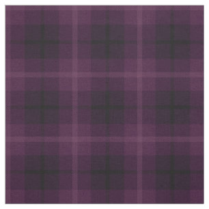 Deep warm lavender, plum, black/pink stripe plaid fabric