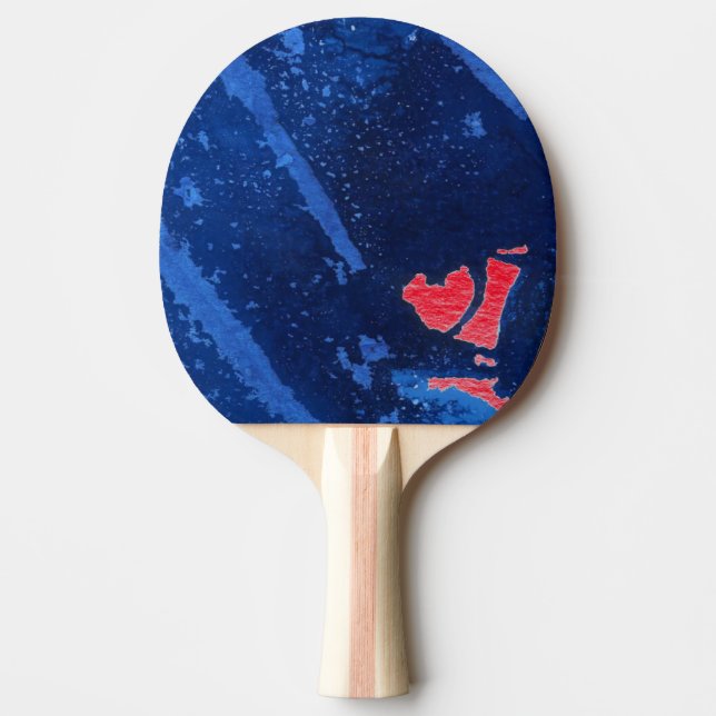 "Deep Water #4" Abstract Ping Pong Paddle (Front)