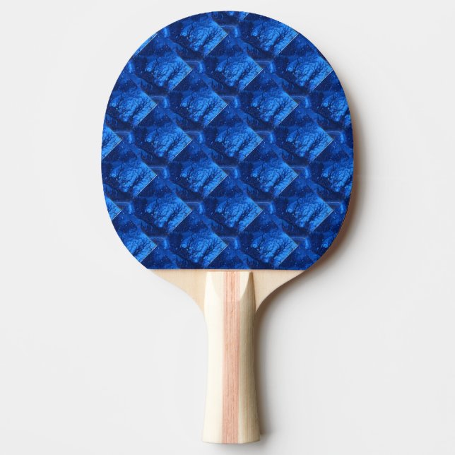 "Deep Water #6" Abstract Ping Pong Paddle (Front)
