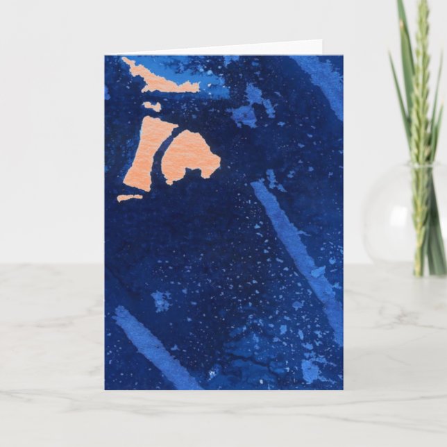 "Deep Waters #4" Abstract Design Greeting Card (Front)