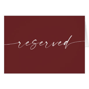 Deep Wine Red Reserved Sign Moody Fall Wedding