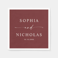 Deep Wine Red Wedding | Elegant Minimalist Fall