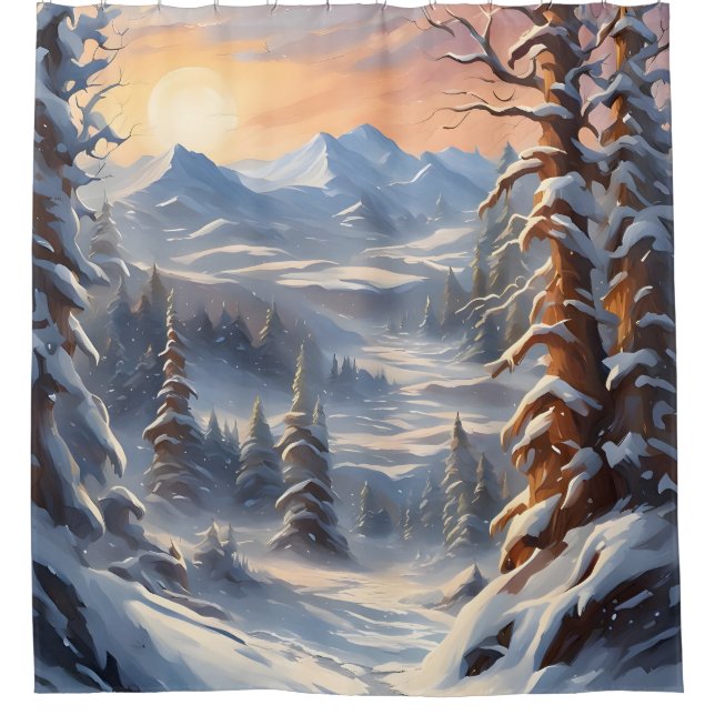 Deep Winter in the Mountains Shower Curtain (Front)