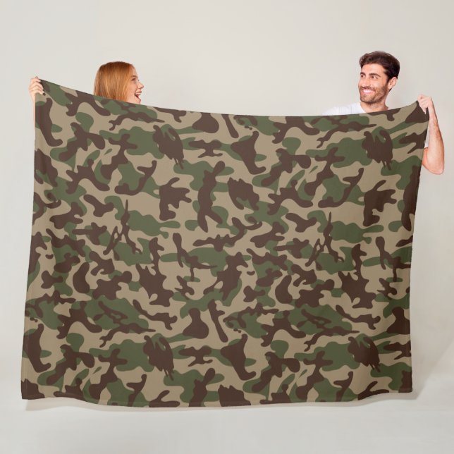 Deep Wood Camouflage  Fleece Blanket (In Situ)