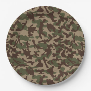 Deep Wood Camouflage Paper Plate