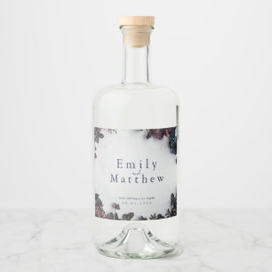 Deep Woodland Romance Wedding Liquor Bottle Label