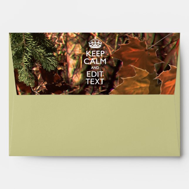Deep Woods Camo Fall Keep Calm Your Text Envelope (Back (Top Flap))