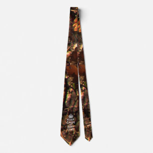 Deep Woods Camouflage Keep Calm Your Text! Tie