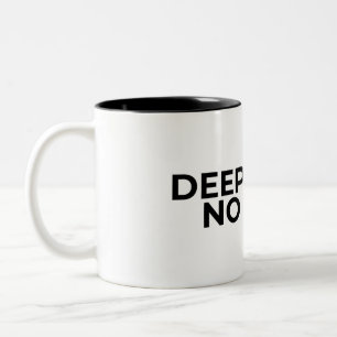 Deep Work No Luck Typographic Minimalist Two-Tone Coffee Mug