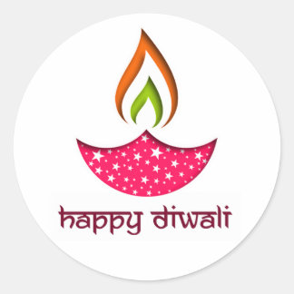 Deepak for diwali classic round sticker