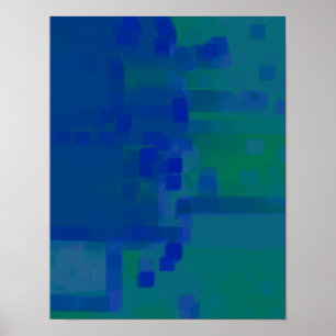 "DeepBlue"  Geometric Art Poster