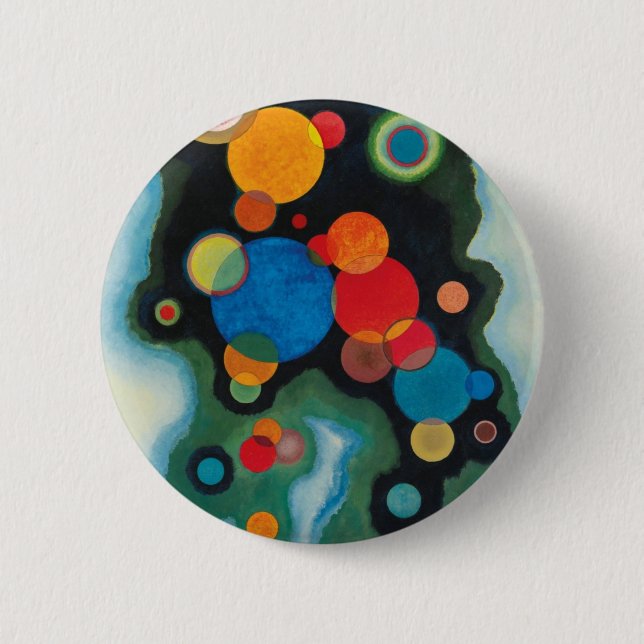 Deepened Impulse Abstract Oil on Canvas Kandinsky 6 Cm Round Badge (Front)